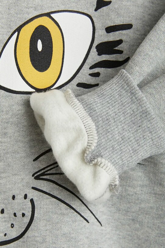 Дитяча бавовняна кофта Mini Rodini Cat face сірий 2372019094