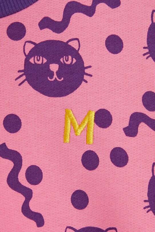 Дитяча бавовняна кофта Mini Rodini Squiggly cats рожевий 2512012228