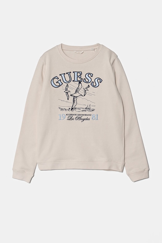 Guess hanorac de bumbac pentru copii imprimeu bej J5RQ05.KAD74.PPYA