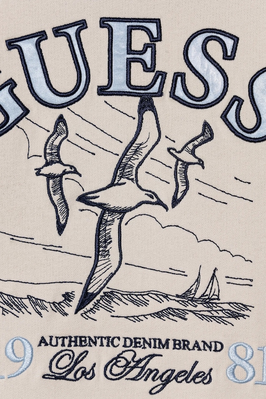 Fete Guess hanorac de bumbac pentru copii J5RQ05.KAD74.PPYA bej