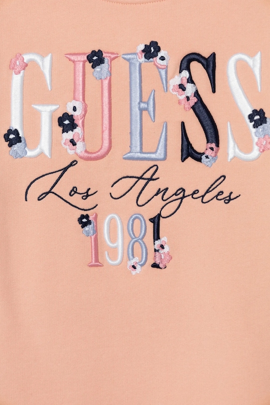 Dziewczynka Guess bluza bawełniana dziecięca J5RQ05.KAD74.PPYA pomarańczowy