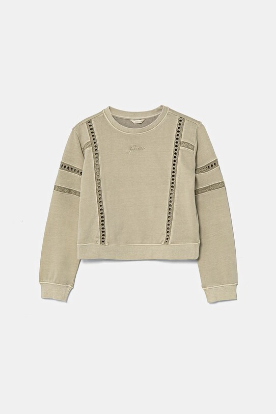 Дитяча бавовняна кофта Guess без капюшона зелений J5RQ08.KAD74.PPYA