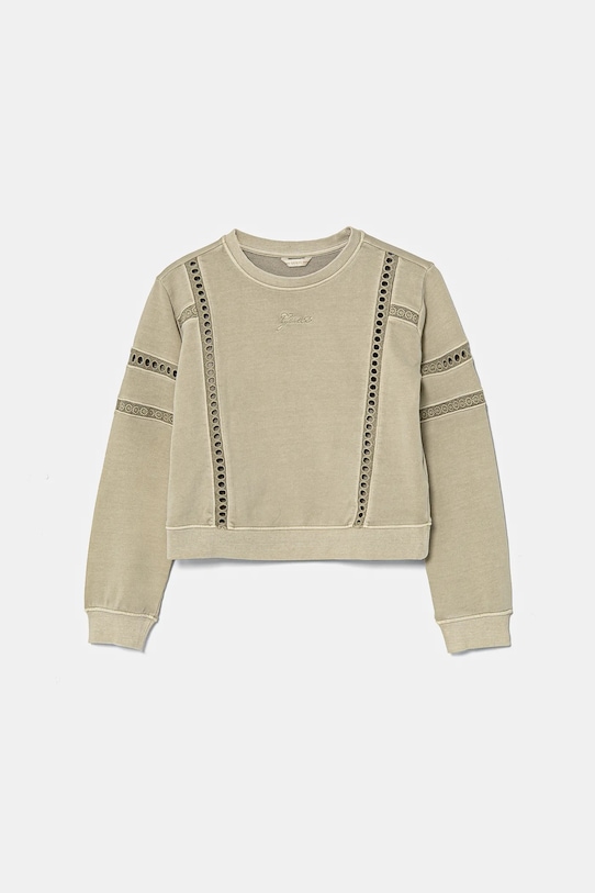 Guess hanorac de bumbac pentru copii imprimeu verde J5RQ08.KAD74.PPYA