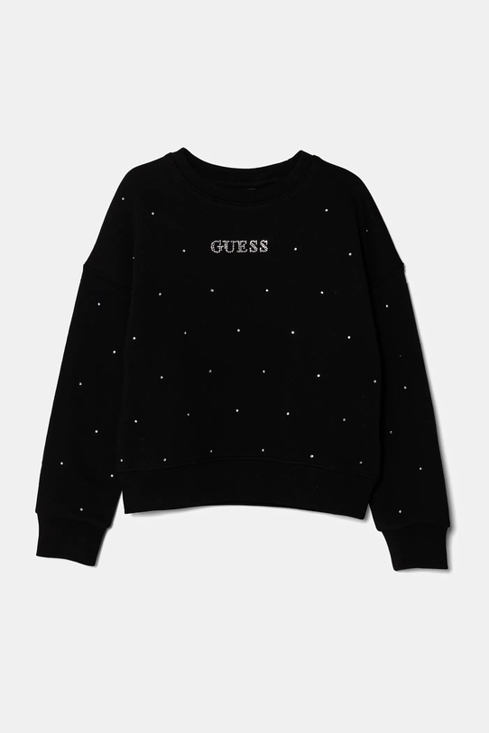Guess bluza dziecięca aplikacja czarny J5RQ21.KCLJ0.PPYA