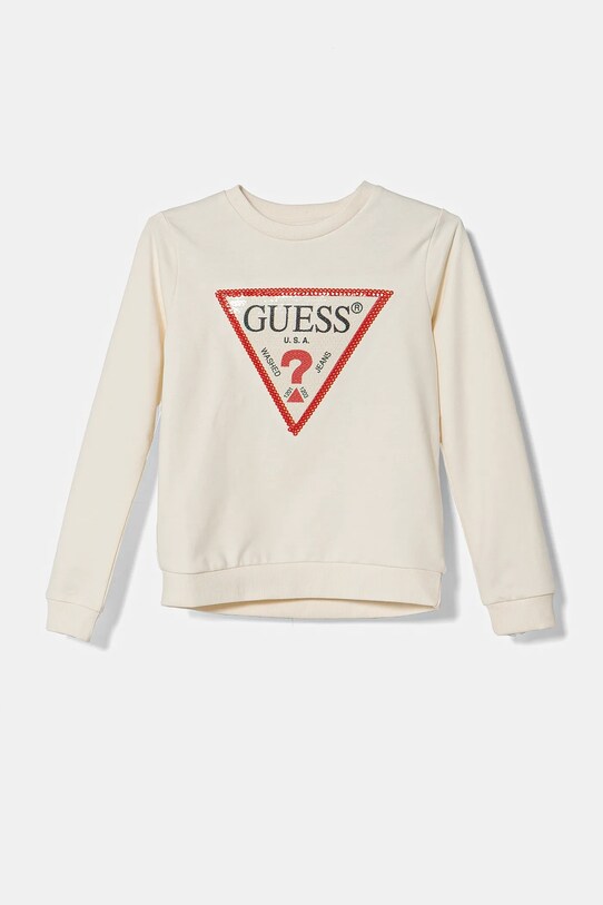 Детская хлопковая кофта Guess без капюшона бежевый K4YQ10.KA6R4.PPYA