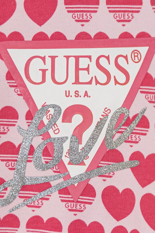 Дівчинка Дитяча бавовняна кофта Guess K5RQ01.KA6R4.PPYA рожевий