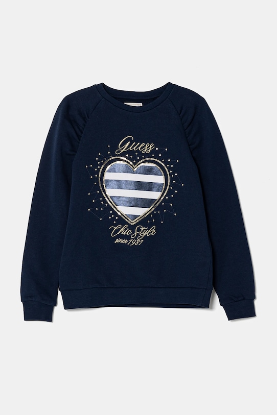 Guess bluza bawełniana dziecięca aplikacja granatowy K5RQ04.KAD74.PPYA