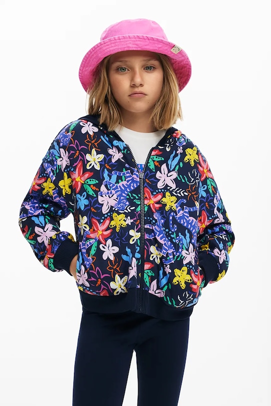 Дитяча двостороння кофта Desigual візерунок темно-синій 25SGSK02