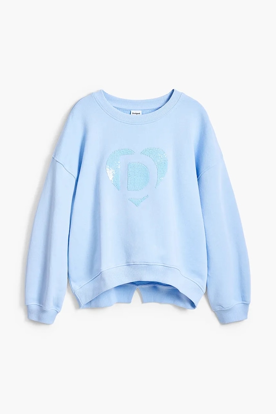 Desigual hanorac de bumbac pentru copii 25SGSK05 albastru SS25
