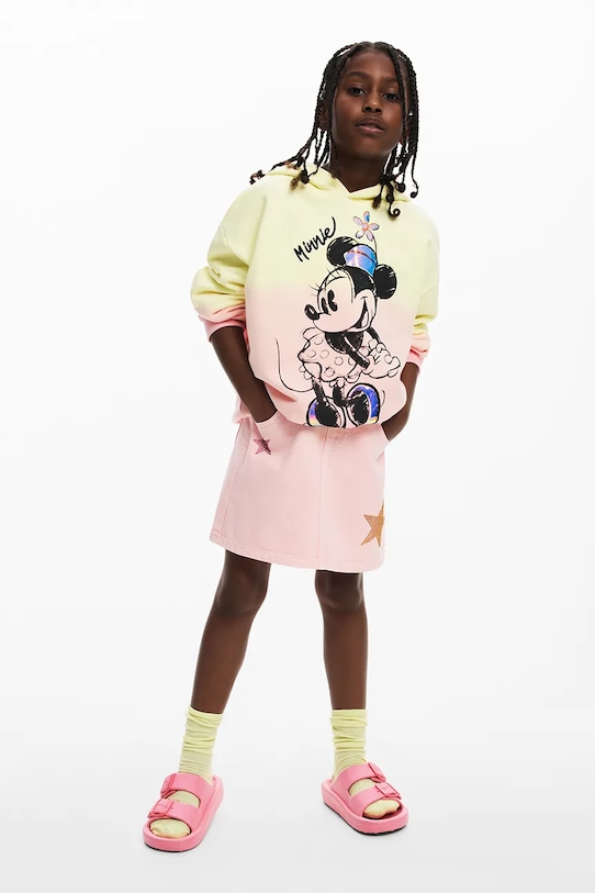 Otroški bombažen pulover Desigual S kapuco rumena 25SGSK10