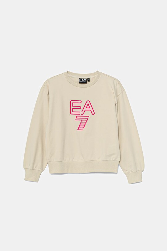 Dětská mikina EA7 Emporio Armani bez kapuce béžová 7G000043.AF13135