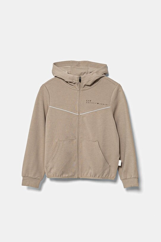 Дитяча кофта EA7 Emporio Armani з капюшоном бежевий 7G000037.AF12501