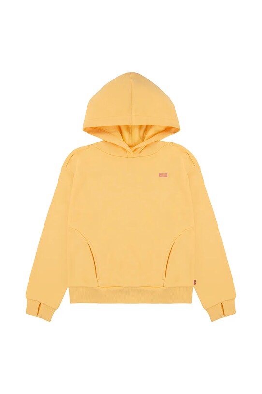 Дитяча кофта Levi's BATWING PATCH HOODIE з капюшоном жовтий 4EN102