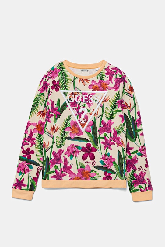 Guess hanorac de bumbac pentru copii cu modele portocaliu J5GQ01.KA6R4.PPYA