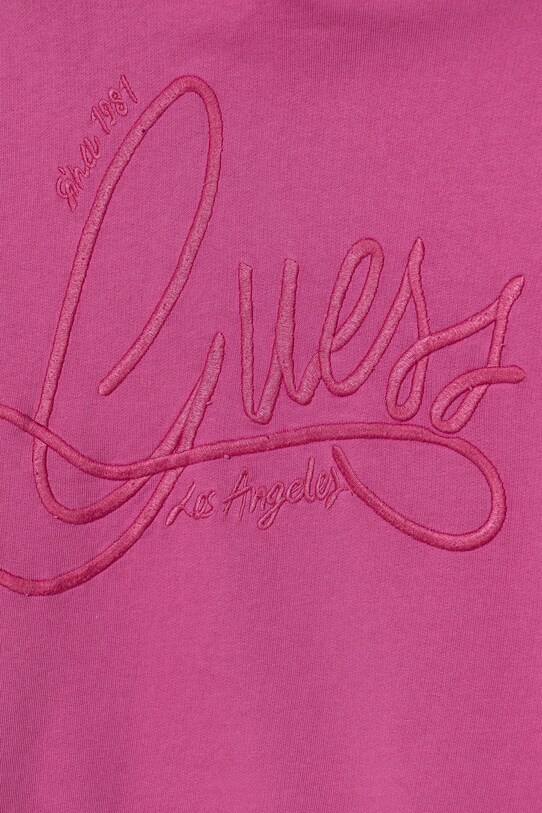 Fete Guess hanorac de bumbac pentru copii J5GQ03.KAD74.PPYA roz