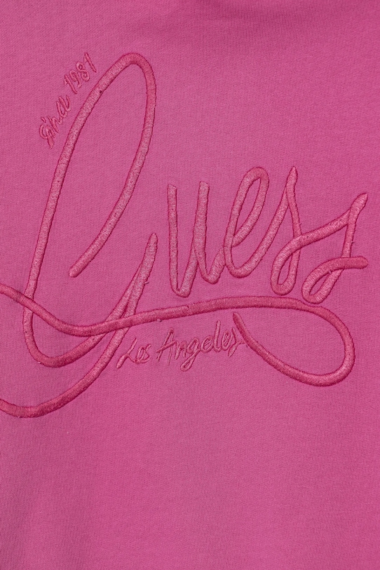 Fete Guess hanorac de bumbac pentru copii J5GQ03.KAD74.PPYA roz