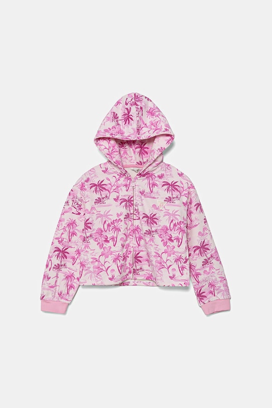Guess hanorac de bumbac pentru copii print roz J5GQ04.KA6R4.PPYA