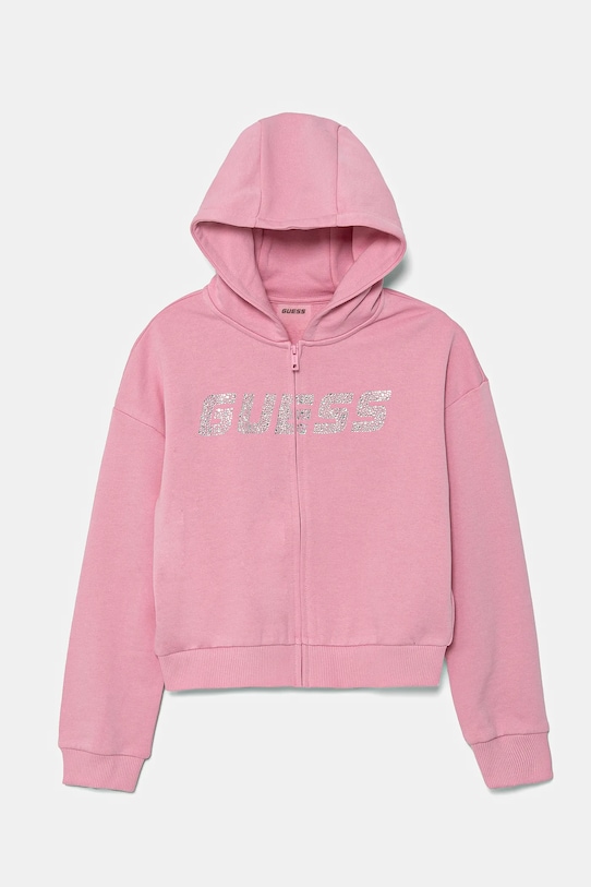 Guess hanorac de bumbac pentru copii imprimeu roz J5GQ07.KCRP0.PPYA