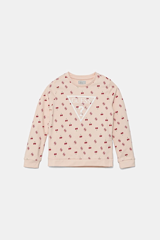 Detská bavlnená mikina Guess potlač oranžová K5GQ00.KA6R4.PPYA