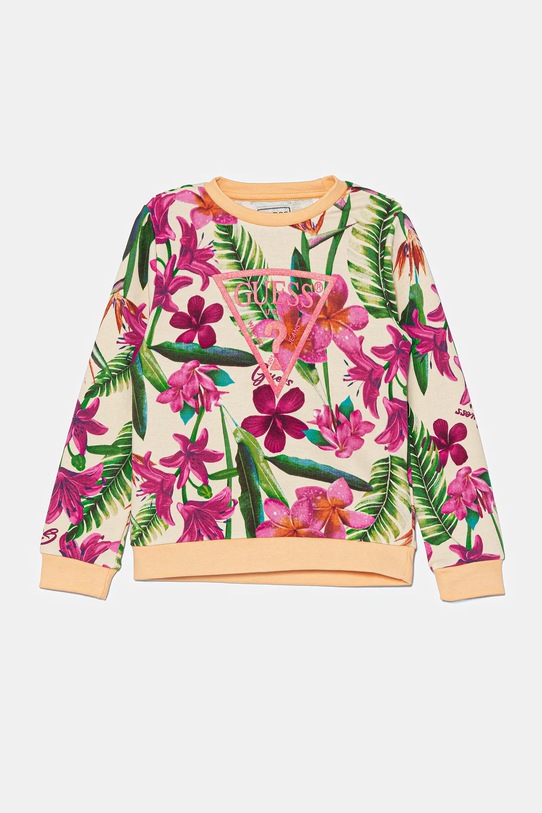 Guess bluza bawełniana dziecięca nadruk różowy K5GQ00.KA6R4.PPYA