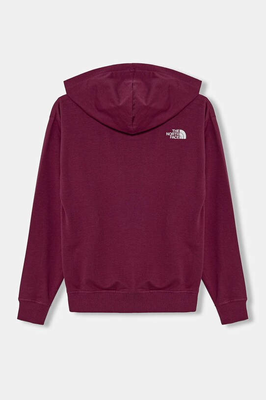 The North Face bluza bawełniana dziecięca FZ OVERSIZE LIGHT HOODIE NF0A89HG6EO1 fioletowy SS25