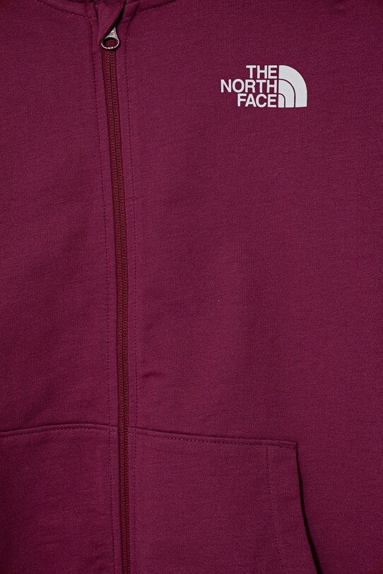 Dziewczynka The North Face bluza bawełniana dziecięca FZ OVERSIZE LIGHT HOODIE NF0A89HG6EO1 fioletowy