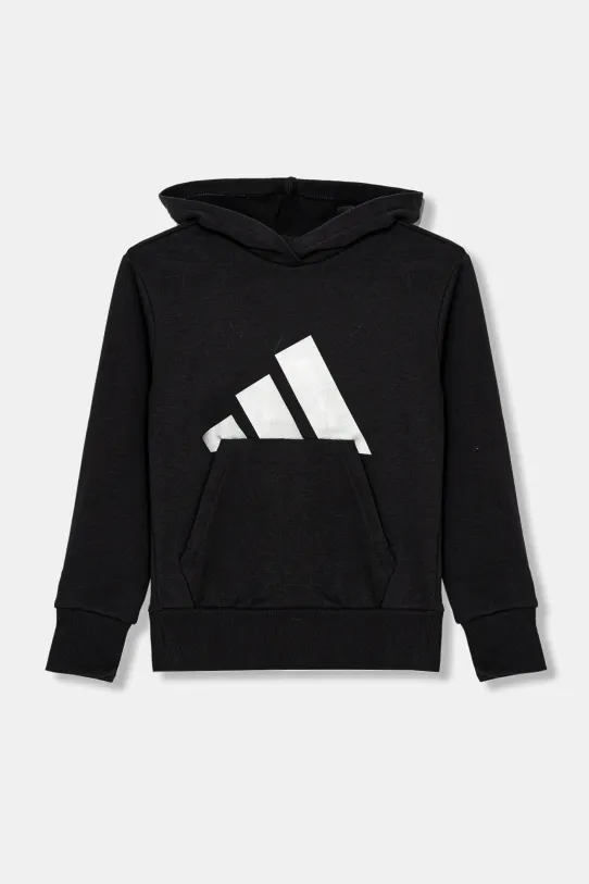 Detská mikina adidas s kapucňou čierna JC7505