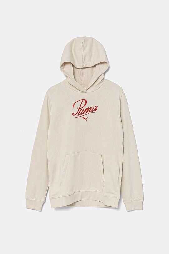 Puma bluza copii ESS SCRIPT Hoodie TR imprimeu bej 685806
