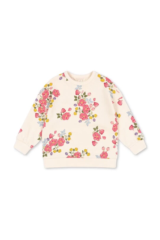 Konges Sløjd bluza bawełniana dziecięca LOUPY LOU SWEAT SHIRT GOTS nadruk beżowy KS102706.G