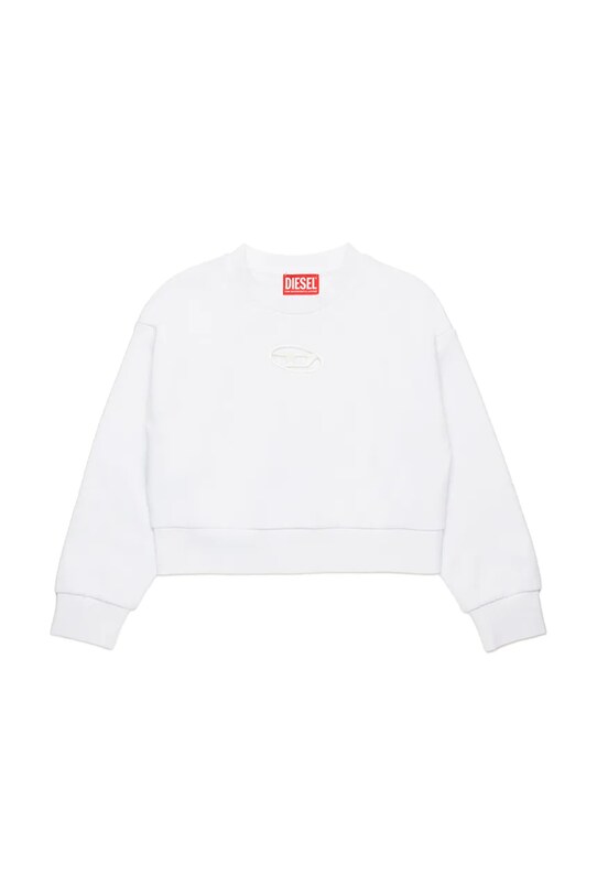 Diesel hanorac de bumbac pentru copii STRASLIUM SWEAT-SHIRT uni alb J01826