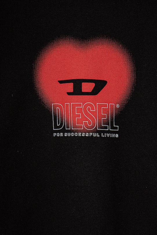 Lány Diesel gyerek melegítőfelső pamutból SCACUORE SWEAT-SHIRT J02230 fekete