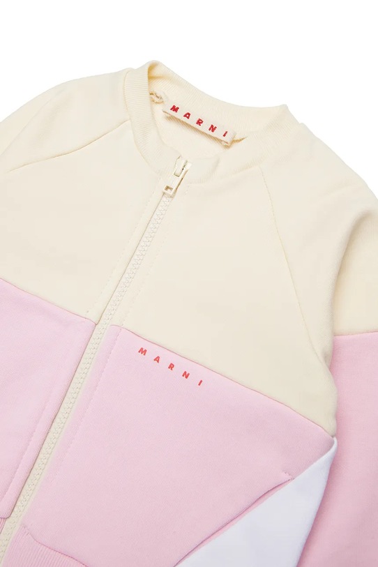 Девочка Хлопковая кофта для младенцев Marni MS305B SWEAT-SHIRT M01389 розовый