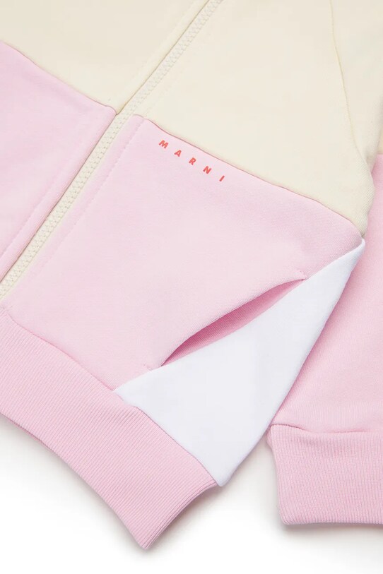 Хлопковая кофта для младенцев Marni MS305B SWEAT-SHIRT розовый M01389
