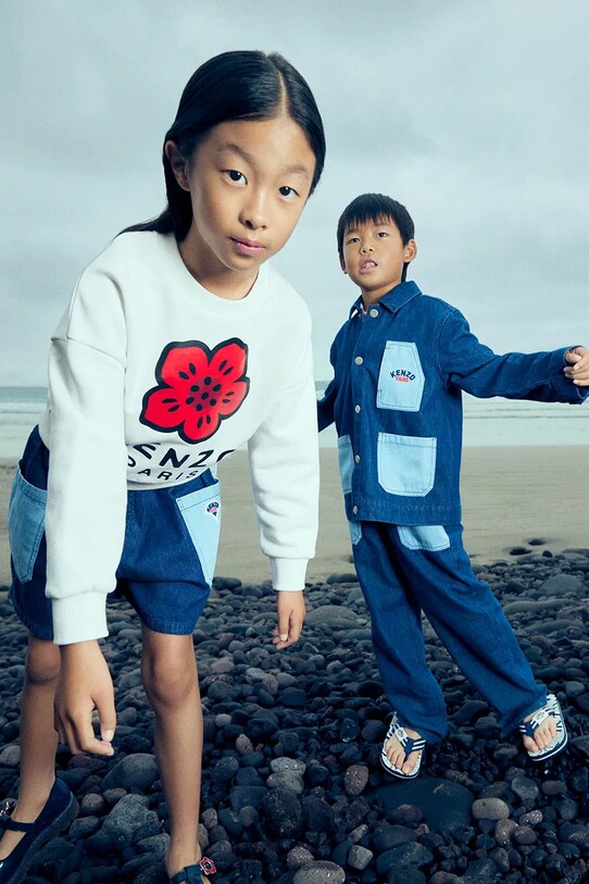 Дівчинка Дитяча бавовняна кофта Kenzo Kids K61047.114.150 білий