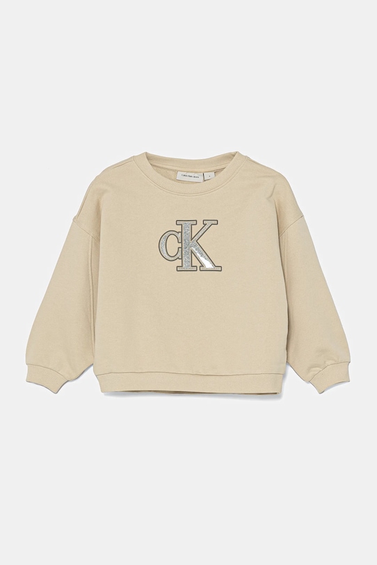 Calvin Klein Jeans bluza dziecięca aplikacja beżowy IG0IG02849.116.PPYA