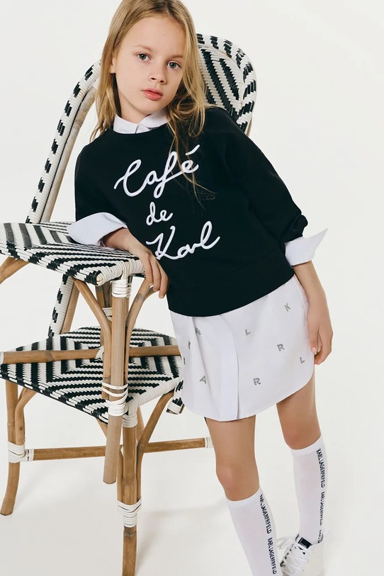 Karl Lagerfeld bluza dziecięca z elastanem czarny Z30473.156.162