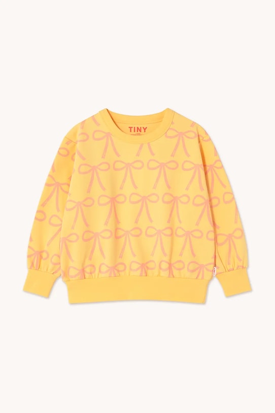 Tinycottons bluza copii BOWS SWEATSHIRT print galben SS25.056