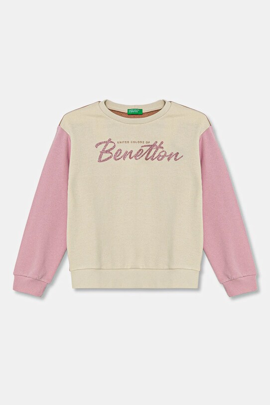 Detská bavlnená mikina United Colors of Benetton bavlna béžová 3J68C10MX.G.Seasonal