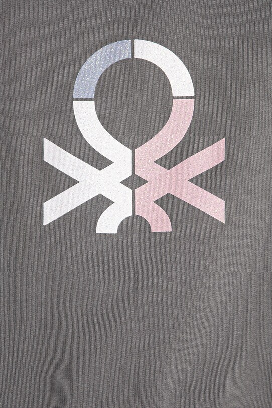 Fete United Colors of Benetton hanorac de bumbac pentru copii 3J68C10MX.G.Seasonal gri