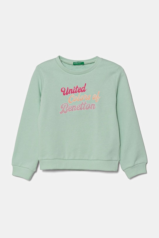 United Colors of Benetton bluza bawełniana dziecięca nadruk zielony 3J70G10HX.P.Seasonal