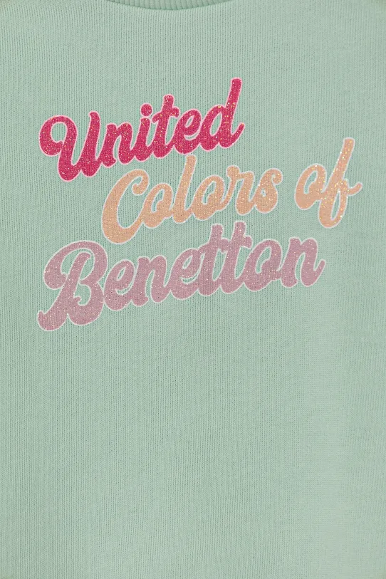 Девочка Детская хлопковая кофта United Colors of Benetton 3J70G10HX.P.Seasonal зелёный