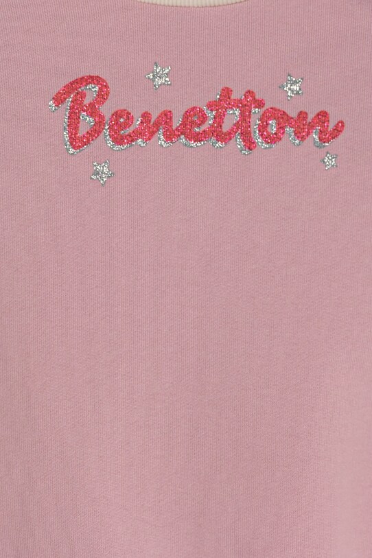 Fete United Colors of Benetton hanorac de bumbac pentru copii 3J70G10HX.P.Seasonal roz