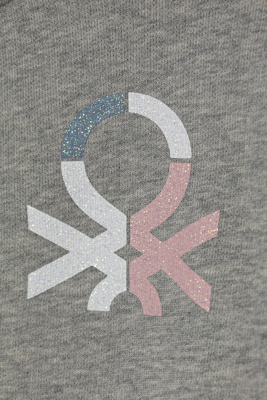 Fete United Colors of Benetton hanorac de bumbac pentru copii 3J68C504N.G.Seasonal gri