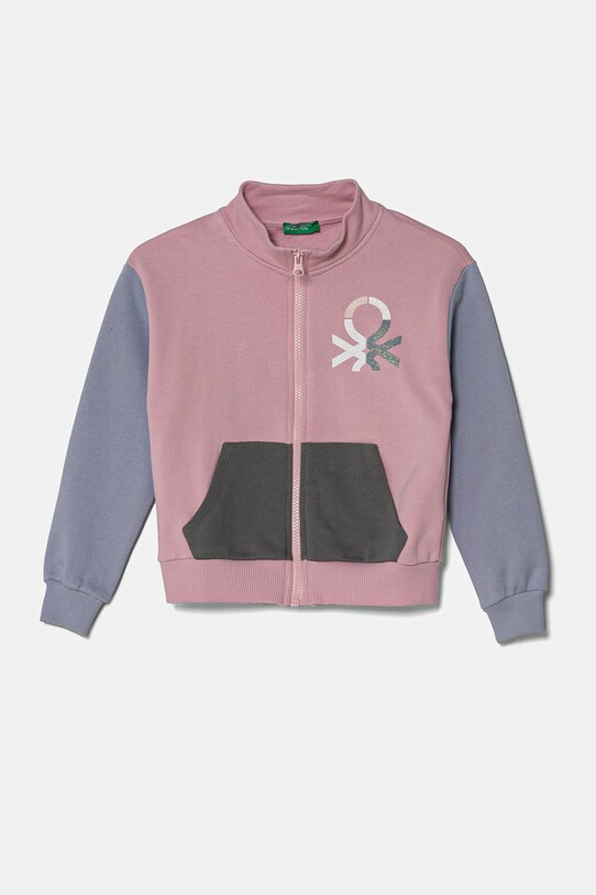 United Colors of Benetton hanorac de bumbac pentru copii print roz 3J68C504N.G.Seasonal