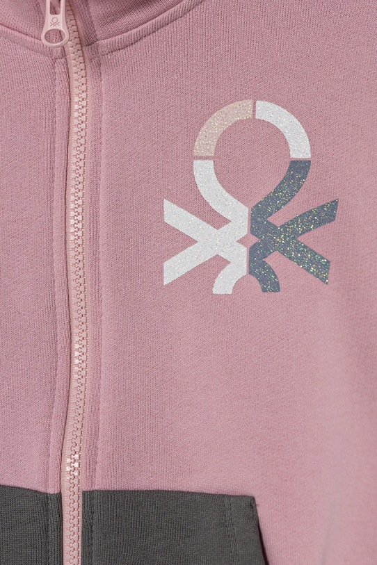 Девочка Детская хлопковая кофта United Colors of Benetton 3J68C504N.G.Seasonal розовый