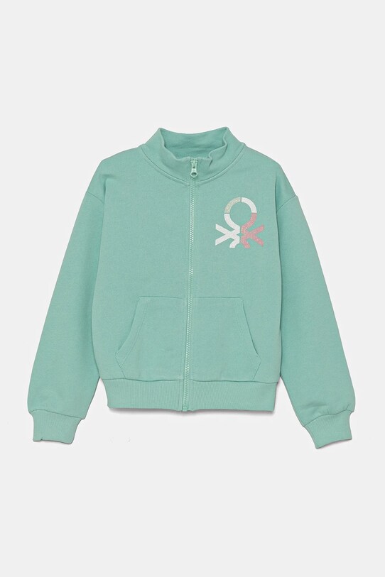 United Colors of Benetton hanorac de bumbac pentru copii print turcoaz 3J68C504N.G.Seasonal