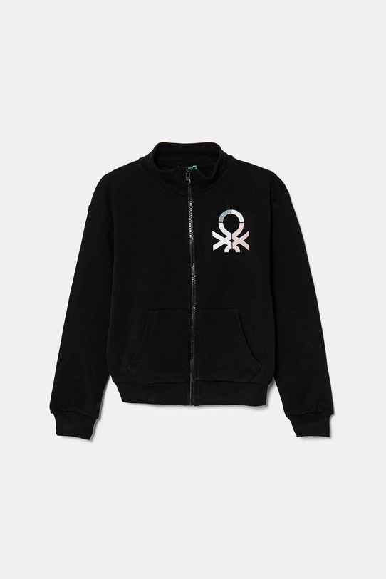 Detská bavlnená mikina United Colors of Benetton bavlna čierna 3J68C504N.G.Seasonal
