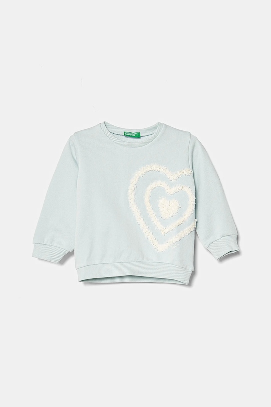 United Colors of Benetton bluza bawełniana dziecięca aplikacja turkusowy 3J68G10J0.P.Seasonal