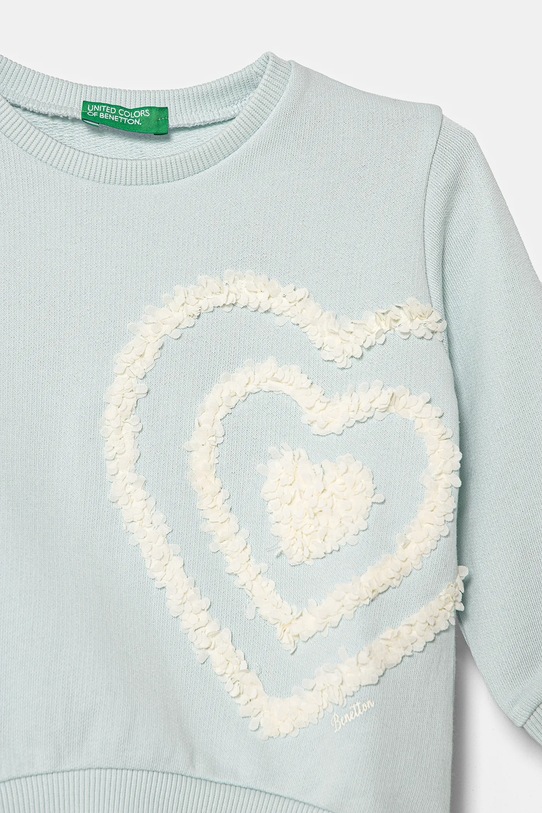 Fete United Colors of Benetton hanorac de bumbac pentru copii 3J68G10J0.P.Seasonal turcoaz