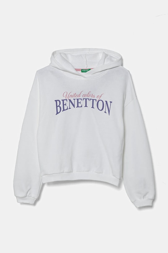 Детская хлопковая кофта United Colors of Benetton с капюшоном белый 3J68C204D.G.Seasonal